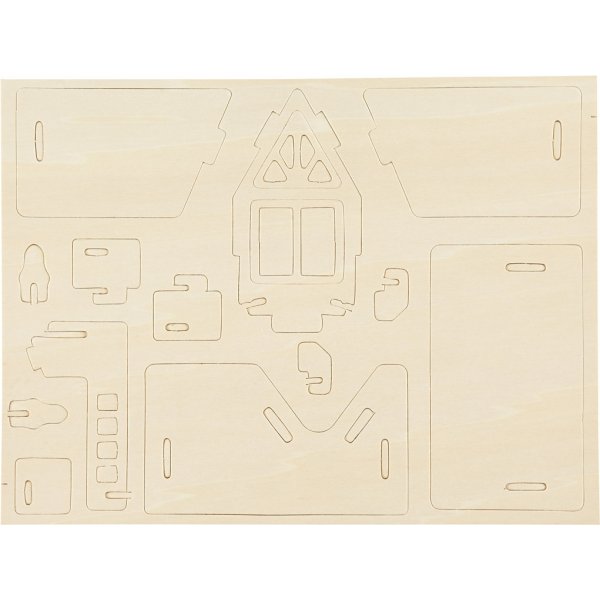 3D Konstruktionsfigur - Hus med altan 3D Konstruktionsfigur - Hus med altan