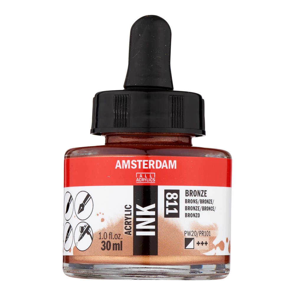 Akryltusch Amsterdam 30 ml - Bronze - Tusch & Blæk, Kunstnerfarver