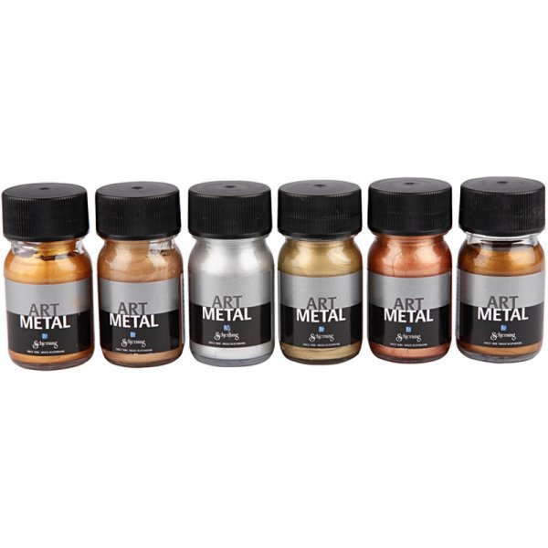 Art Metal Färg - metallicfärger - 6x30 ml Art Metal Färg - metallicfärger - 6x30 ml