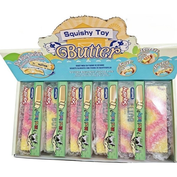 Squishy Crunchy Butter Multifarvet 13 cm - Voks Knæk Squishy Crunchy Butter Multifarvet 13 cm - Voks Knæk