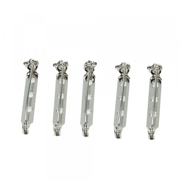 Broschnl 32 mm - silverfrgad 5 st. bollgla