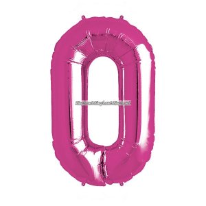 Bokstaven O-ballong magenta - av folie 41 cm