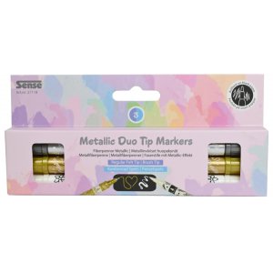 Metallic markers dubbla spetsar 3 f�rger - duo tip