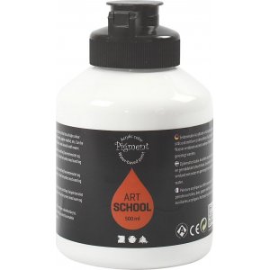 Pigment Art School - hvit - halvblank - belegg - 500 ml