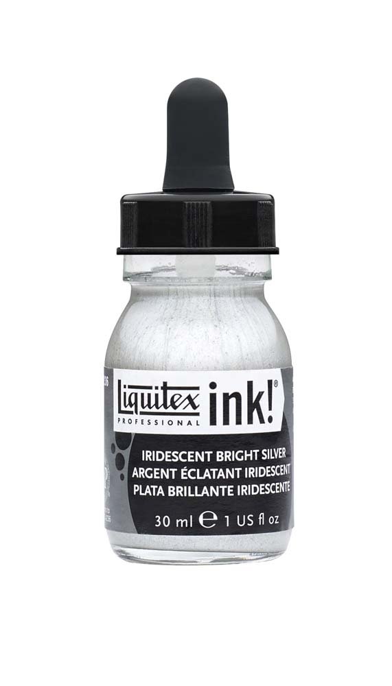 Akrylblæk Liquitex 30 ml - 236 Iriserende lyst sølv - Tusch & Blæk, Kunstnerfarver
