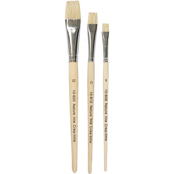 Natur Line Penslar - nr. 8+12+20 - platta - 3 st Natur Line Penslar - nr. 8+12+20 - platta - 3 st