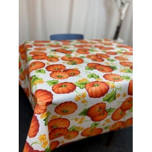 Textilvaxduk pumpa vit botten 140 cm Textilvaxduk pumpa vit botten 140 cm