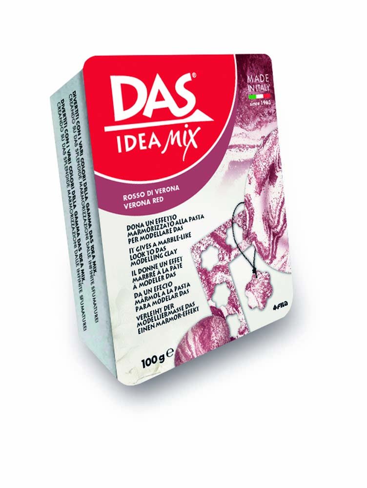 DAS Idea Mix 100g - Röd - Lufttorkande modellera, Modellera, Pyssel för barn, Hobbymaterial, Pyssla