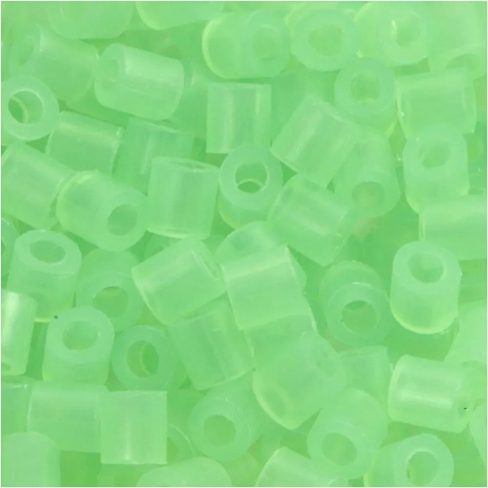 NABBI Tube perler - Neongrøn (32237) - 1100 stk - Rørperler, Perler & perleplader, Håndværk