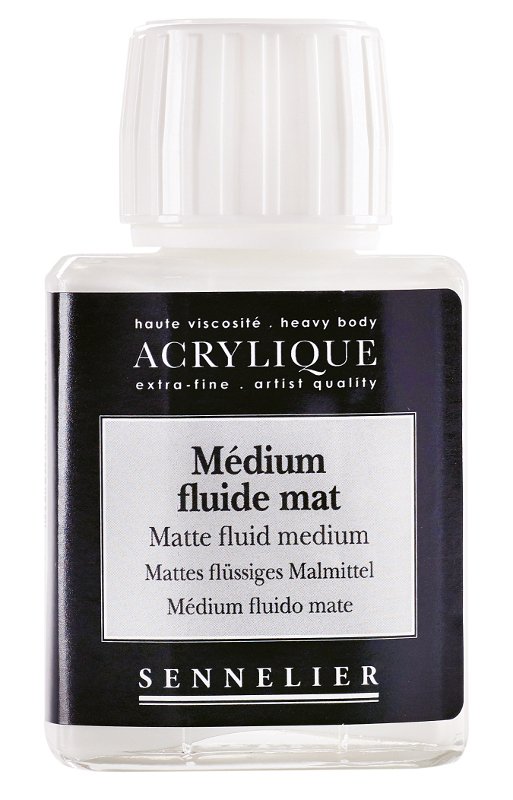 Akrylmedium Sennelier 75 ml - Matte Fluid Medium - Akrylmedier, Malermedium, Fernis og kunstner medier til kunstmaling