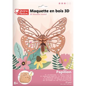3D-pussel i trä - Fjäril, 22 delar 3D-pussel i trä - Fjäril, 22 delar