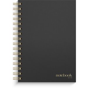 Notesbog prikket A5 sort prikket spiralbundet Notesbog prikket A5 sort prikket spiralbundet