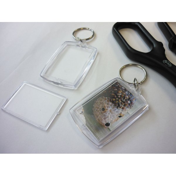 Transparenta nyckelringar, 5 x 4 cm, 6-pack Transparenta nyckelringar, 5 x 4 cm, 6-pack