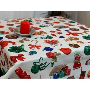 Textilvaxduk julkula 140 cm