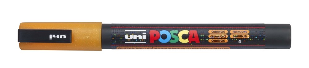 Uni Posca PC-3 ml Glitter - Orange Glitter (54) - Posca-penne, Markers, Penne, Penne, kridt & tusch