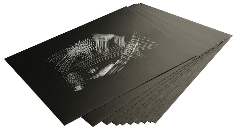 Scratch Foil Silver - 305x229mm - Skrabekunst, Malersæt