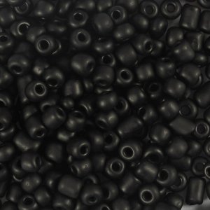 Rocaillepärlor 4 mm Matt Frozen Svart 25 g Rocaillepärlor 4 mm Matt Frozen Svart 25 g
