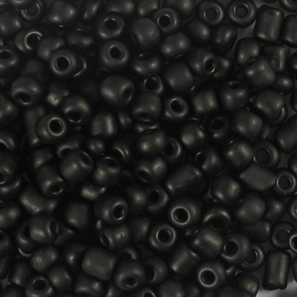 Rocaillepärlor 4 mm Matt Frozen Svart 25 g Rocaillepärlor 4 mm Matt Frozen Svart 25 g