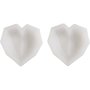 Silikonform Fasettert hjerte 6 x 5,8 x 2 cm 2 stk