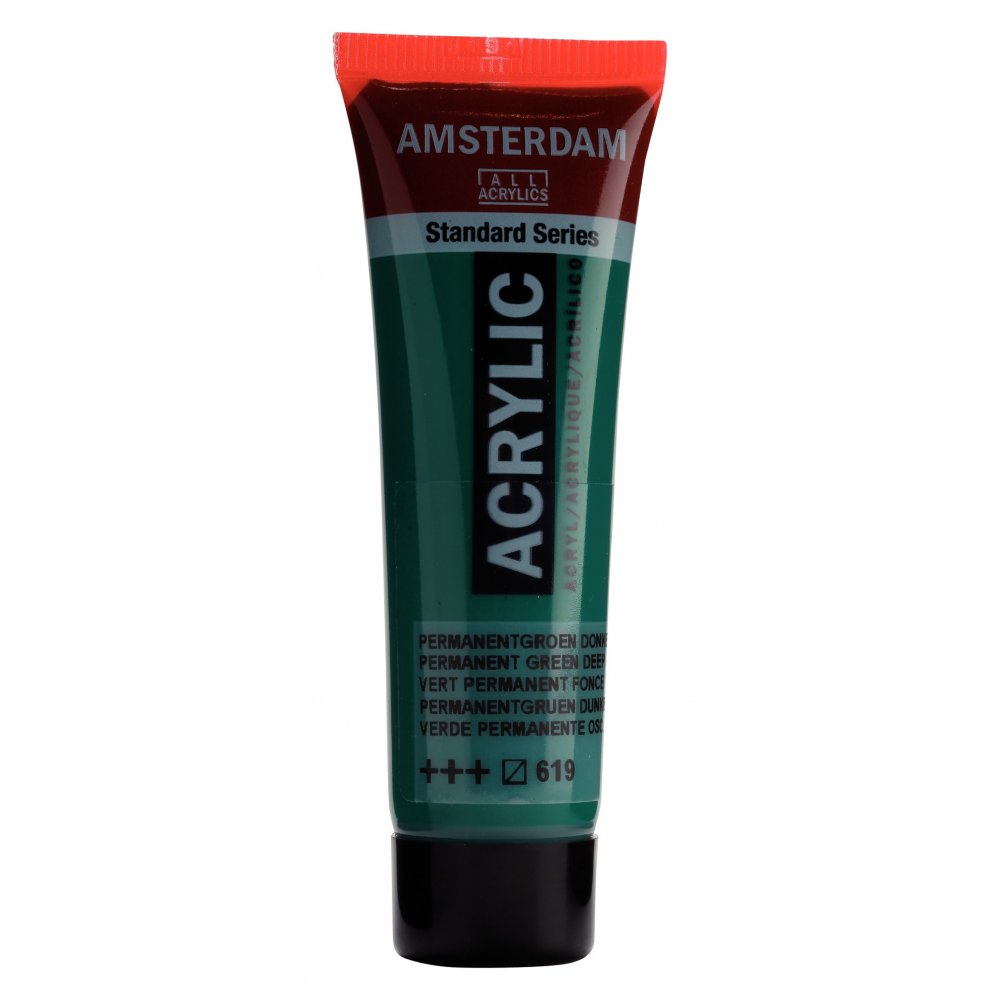 Akrylmaling Amsterdam 20 ml - Perm.Green Dp - Akrylfarver, Kunstnerfarver