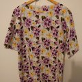 Kundbild Mönstrad Trikå 160 cm - Plumeria Lila: T-shirt med trekvartsärm
