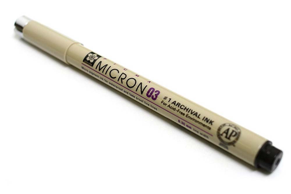 Pigma Micron (03) Black - 0,35 mm - Fineliners, Penne, Penne, kridt & tusch