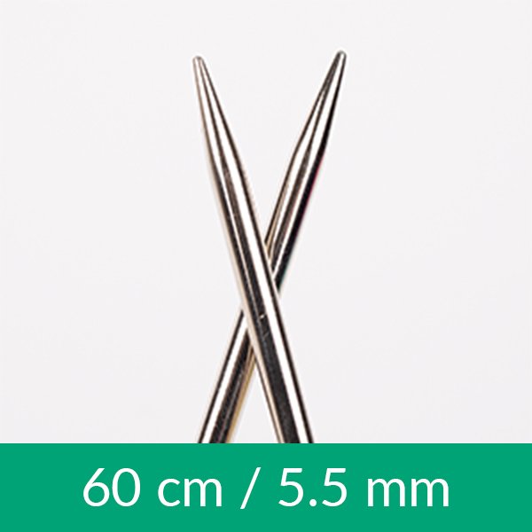 Cirkulære strikkepinde - Messing - 60 cm 5,50 mm / 23,6 tommer US 9 - Rundpinde, Strikkepinde, Strikning, Strikke, hækle, knytte og væve