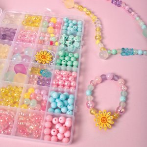 Pastellp�rlor i f�rvaringsbox - ca 295 st