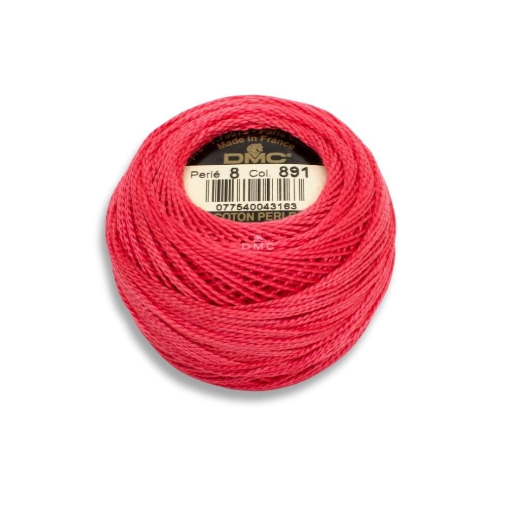 DMC Pearl Cotton Art. 116/8, 891 Dark Carnation - Broderigarn, Garn, Sticka & virka