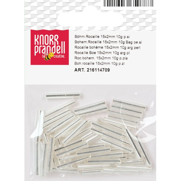 Rocaillep�rlor 15 mm, silverglans, 10 g