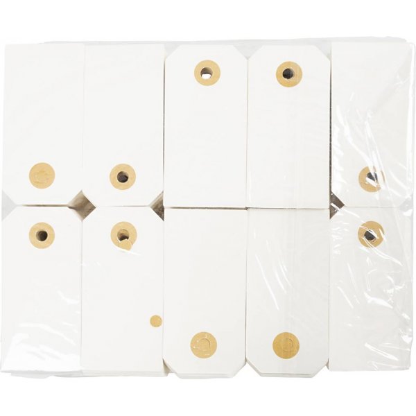 Manillamärken - cream - 4 x 8 cm - 1000 st Manillamärken - cream - 4 x 8 cm - 1000 st