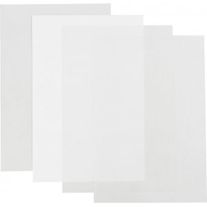 Krympe plastplater - Blank gjennomsiktig - matt gjennomsiktig - Matt hvit - 4 ark