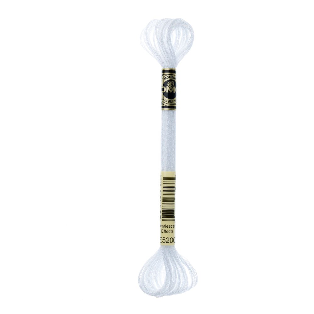 DMC Mouliné art. 317W Light Effects, E5200 Pearlescent White Light - Moulinegarn, Garn, Sticka & virka