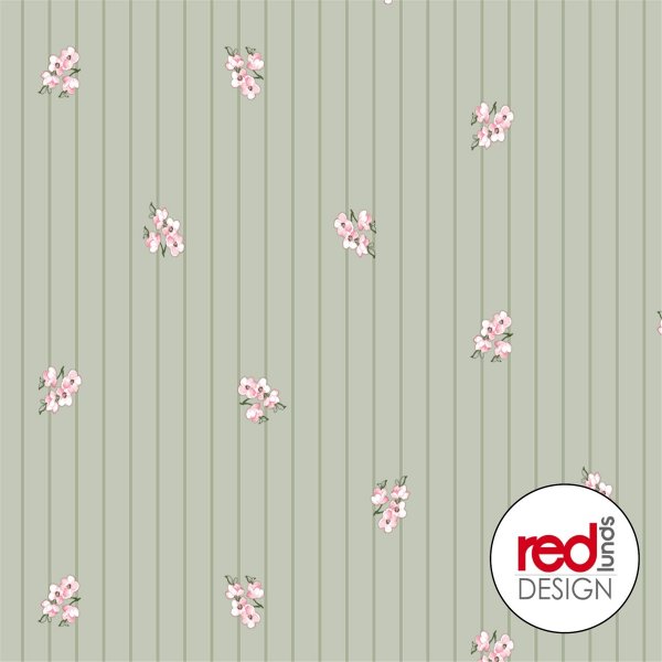 Vaxduk med Blomrand motiv - Gr�n