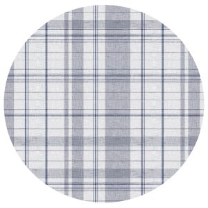 Vaxduk rund rutigt motiv - Bl�