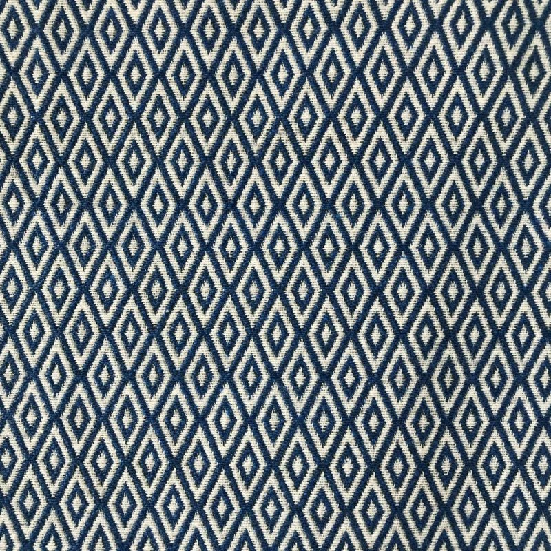 Goose Eye Jacquard - Blå - Møbelstoffer, Stof