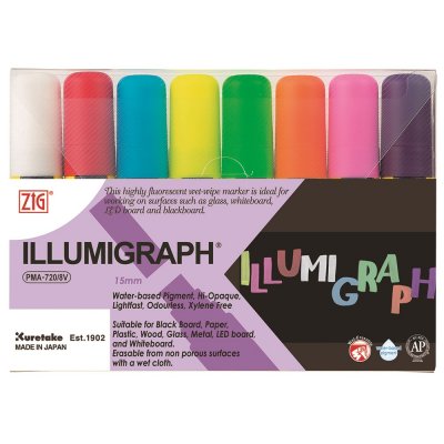 Markeringspenn ZIG Illumigraph 15mm - 8 farger