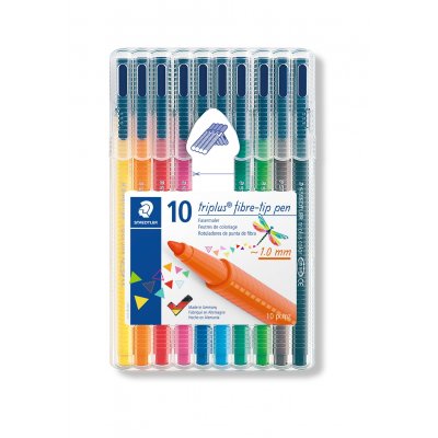 Fiberspetspennor Triplus Color i etui 1mm - 10 pennor