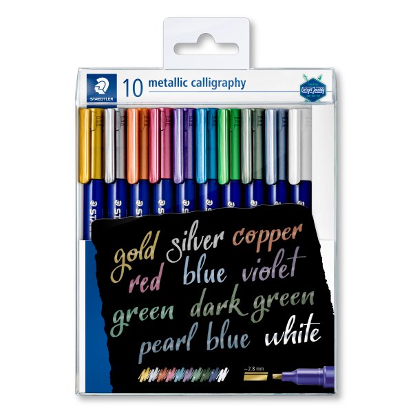 Kalligrafitusch STAEDTLER Metallic 2,8 mm 10 farver - Sæt Kalligrafitusch STAEDTLER Metallic 2,8 mm 10 farver - Sæt