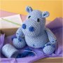 DIY-s�t amigurumi flodhest bl� og lysebl� - 1 pakke.