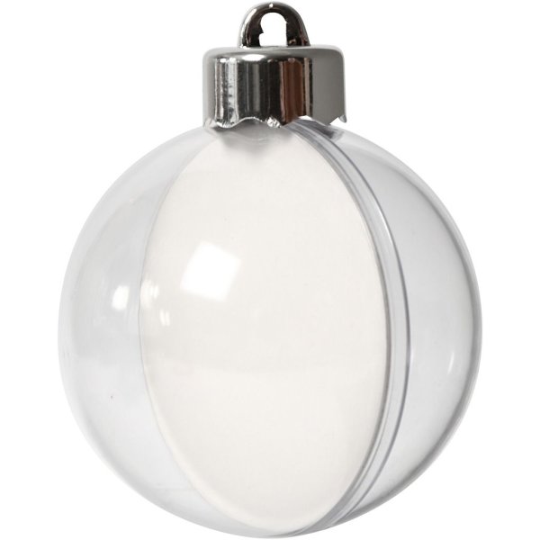 Dekorationskula tvådelad 6 cm Transparent 8-pack Dekorationskula tvådelad 6 cm Transparent 8-pack