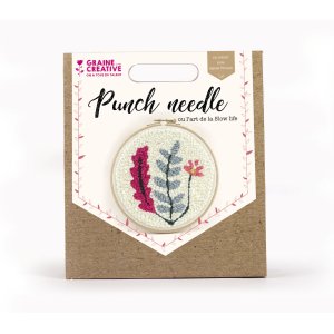 Punch needle-kit med växtmotiv, 20 cm Punch needle-kit med växtmotiv, 20 cm