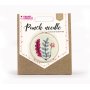 Punch needle-kit med v�xtmotiv, 20 cm
