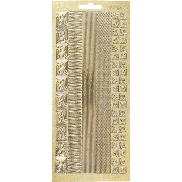 Klistermærker kanter 10x23 cm guld - 1 ark Klistermærker kanter 10x23 cm guld - 1 ark