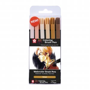 Penselpenna Sakura Koi Coloring Brush 6 pennor - Portrait