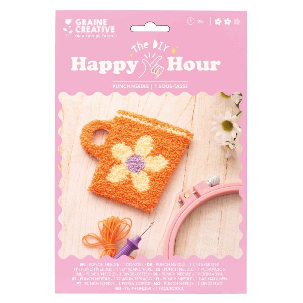 Punch needle-kit Happy Hour - Glasunderl�gg