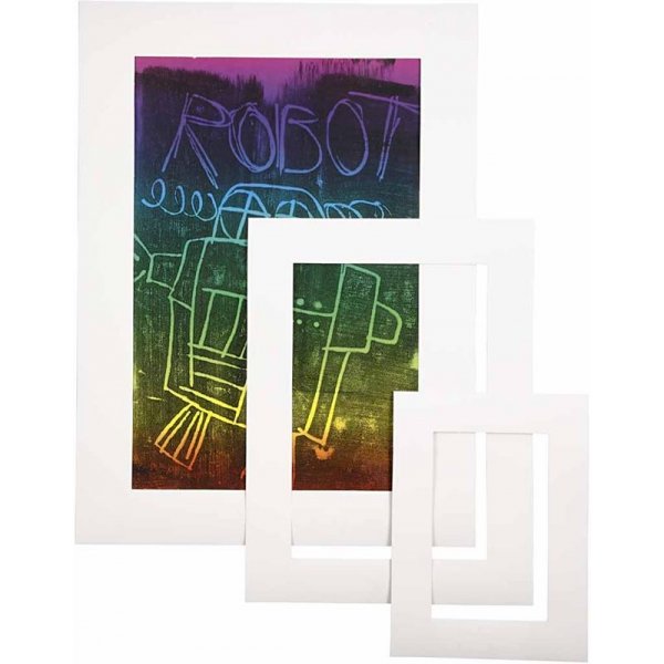 Passepartoutramar - vit - A3, A4, A5 - 75 st Passepartoutramar - vit - A3, A4, A5 - 75 st