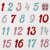 Glitterklistremerker - kalendernummer