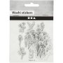 Washi-klistermærker sort/hvide blomster 30-50 mm 30 stk. Washi-klistermærker sort/hvide blomster 30-50 mm 30 stk.