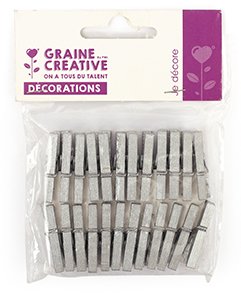 Träklämmor 24-pack, silver, 2,5 cm Träklämmor 24-pack, silver, 2,5 cm